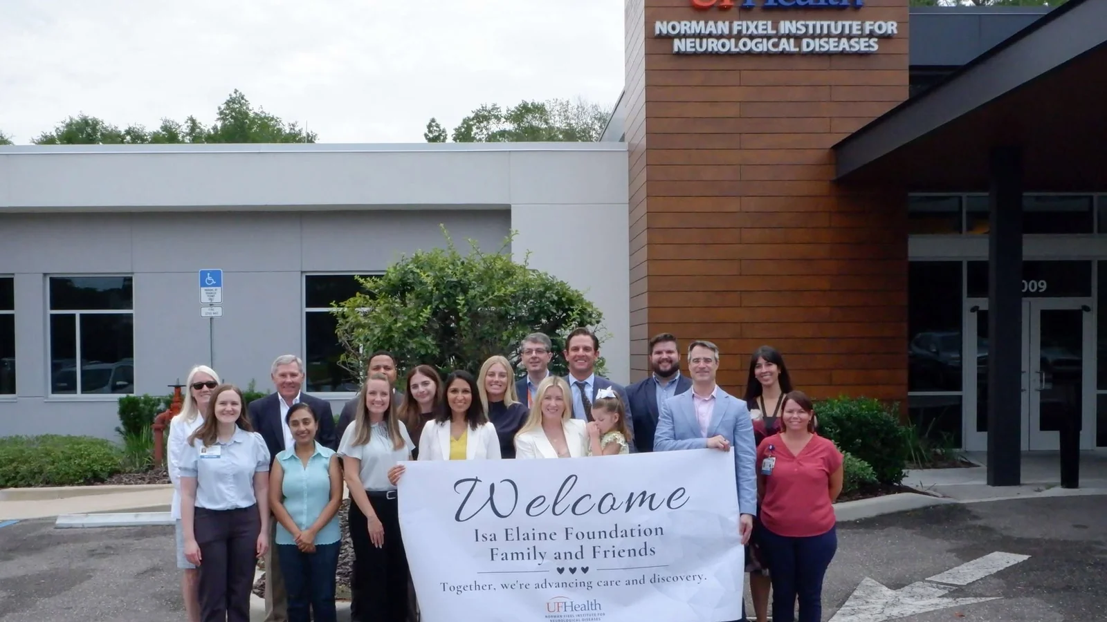 The Norman Fixel Institute at UF Health on the day the Isa Elaine Foundation Brain Iron Disorders Care Program opened